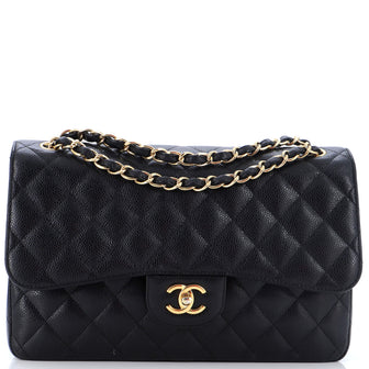 Chanel Classic Double Flap Bag Quilted Caviar Jumbo