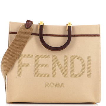 Fendi Sunshine Shopper Tote Canvas Medium