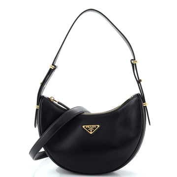 Prada Arque Half Moon Hobo Leather Mini