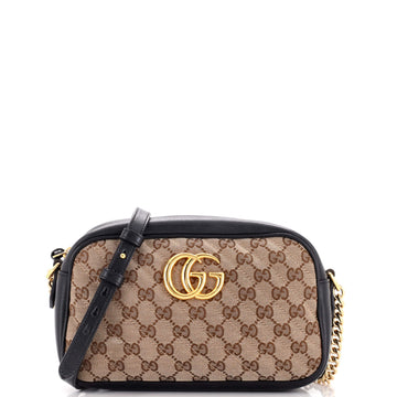 Gucci GG Marmont Shoulder Bag Diagonal Quilted GG Canvas Small