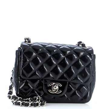 Chanel Square Classic Single Flap Bag Quilted Patent Mini
