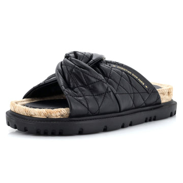 Christian Dior Women's Dtwist Slide Espadrilles Cannage Quilt Leather