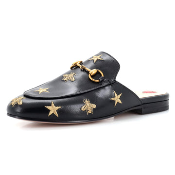 Gucci Women's Princetown Mules Embroidered Leather