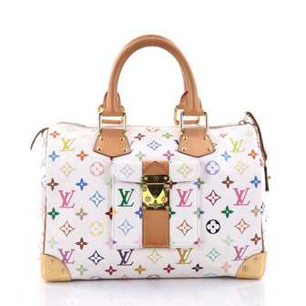 Louis Vuitton Speedy Handbag Monogram Multicolor 30 White 2589701