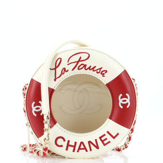 Chanel Lifesaver Round Crossbody Bag Lambskin Small