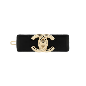 Chanel Turnlock Hair Clip Metal and Leather