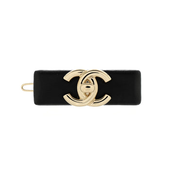 Chanel Turnlock Hair Clip Metal and Leather