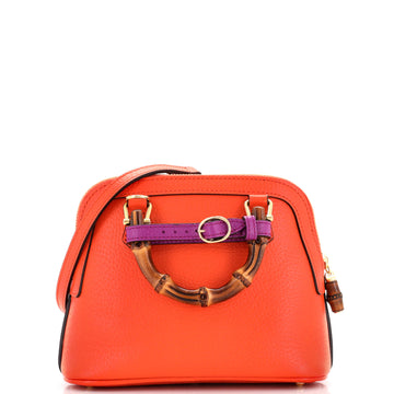 Gucci Diana NM Bamboo Dome Top Handle Bag Leather Mini