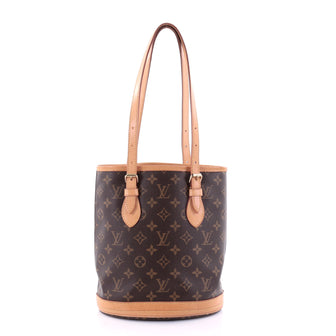 Louis Vuitton Petit Bucket Bag Monogram Canvas Brown 2590001