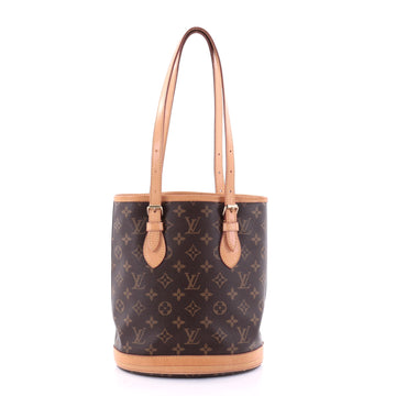 Louis Vuitton Petit Bucket Bag Monogram Canvas Brown 2590001