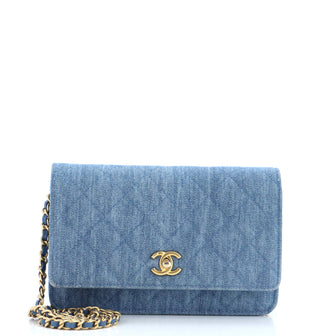 Chanel Pearl Crush Wallet on Chain Quilted Denim