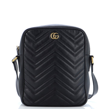 Gucci GG Marmont Zip Messenger Bag Matelasse Leather Small