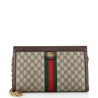 Gucci Ophidia Chain Shoulder Bag GG Coated Canvas Medium
