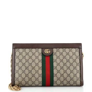 Gucci Ophidia Chain Shoulder Bag GG Coated Canvas Medium