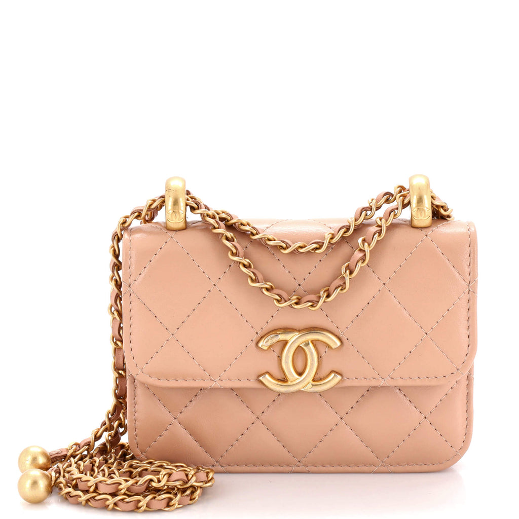 Perfect Fit Flap Coin Purse with Chain Quilted ...