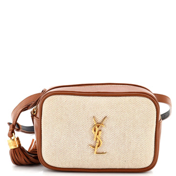 Saint Laurent Lou Belt Bag Canvas with Leather