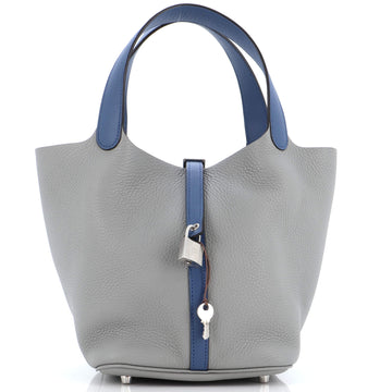 Hermes Bicolor Picotin Lock Bag Clemence with Swift MM