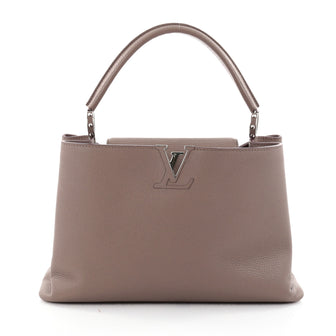 Louis Vuitton Capucines Handbag Leather MM Neutral 2590601