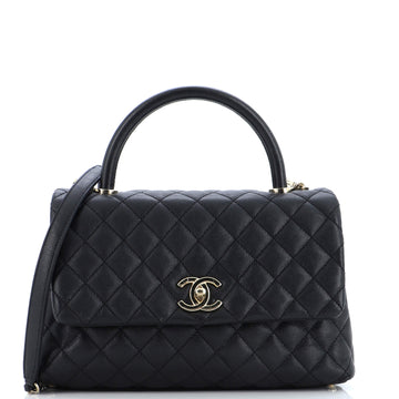 Chanel Coco Top Handle Bag Quilted Caviar Small