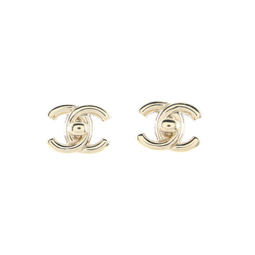 Chanel CC Turnlock Stud Earrings Metal