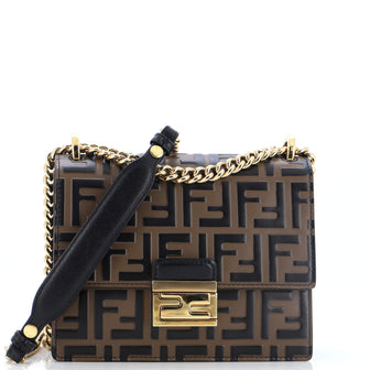 Fendi embossed leather shoulder bag Clearance