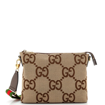 Gucci Zip Messenger Bag Jumbo GG Canvas