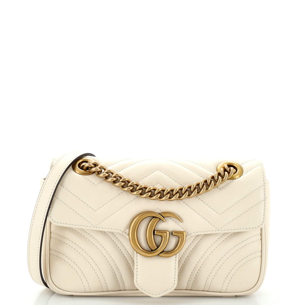 Gucci GG Marmont Flap Bag Matelasse Leather Mini Neutral 2591871