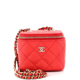 Chanel Classic Vanity Case with Chain Quilted Caviar Mini