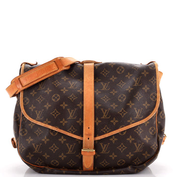 Louis Vuitton Saumur Handbag Monogram Canvas 35