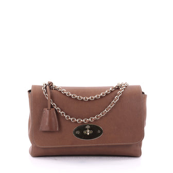 Mulberry Lily Chain Flap Bag Leather Medium Brown 2592201