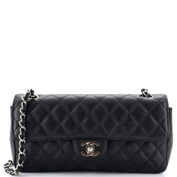 Chanel Classic Single Flap Bag Quilted Caviar East West