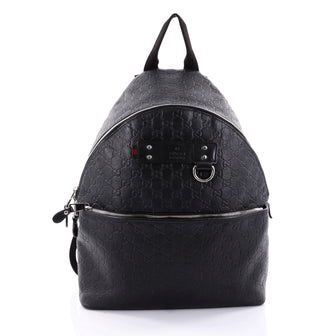 Gucci Zip Pocket Backpack Guccissima Leather Medium Black 2592401