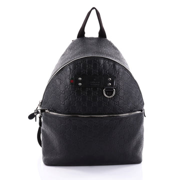 Gucci Zip Pocket Backpack Guccissima Leather Medium Black 2592401