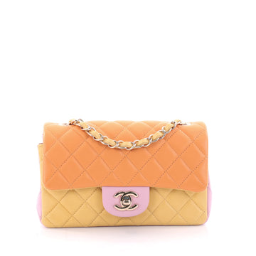 Chanel Tricolor Classic Single Flap Bag Quilted Lambskin 2592606