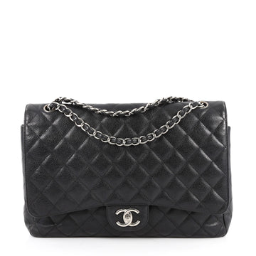 Chanel Classic Double Flap Bag Quilted Caviar Maxi Black 2592607