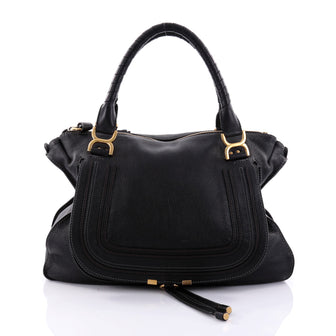 Chloe Marcie Shoulder Bag Leather Large Black 2593701