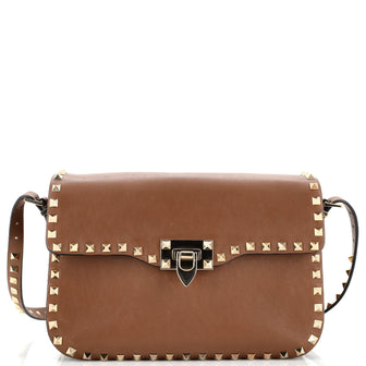 Valentino Garavani Rockstud Flip Lock Flap Bag Leather Large