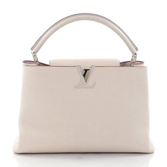 Louis Vuitton Capucines Handbag Leather MM White 2593801
