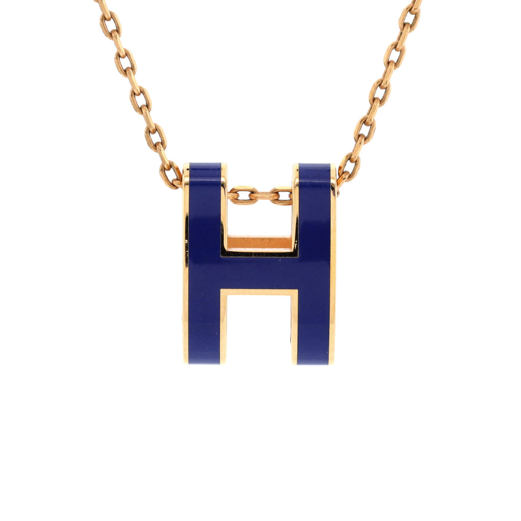 HERMES H Pop Mini Blanc Necklace Rose Gold Hardware – AYAINLOVE CURATED  LUXURIES