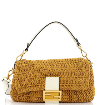 Fendi Baguette NM Bag Woven Crochet Medium