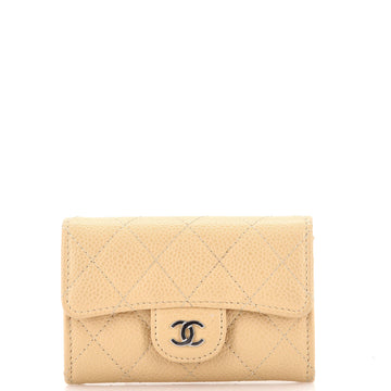 Chanel Classic Flap Card Case Quilted Caviar