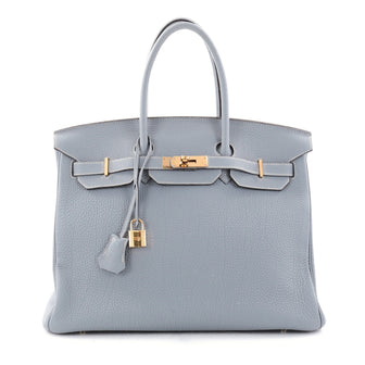 Hermes Birkin Handbag Blue Togo With Gold Hardware 35 2594901