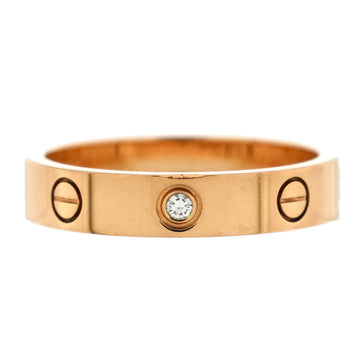 Cartier Love Wedding Band 1 Diamond Ring 18K Rose Gold with Diamond