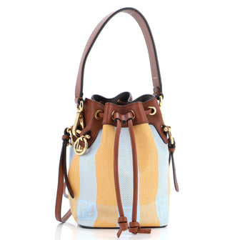 Fendi Mon Tresor Bucket Bag Pequin Raffia Mini