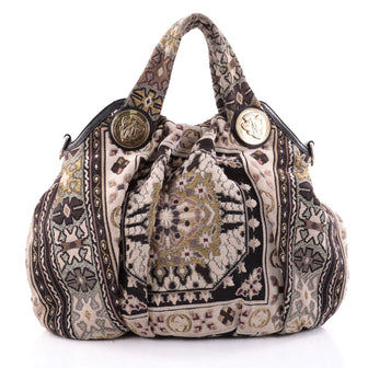 Gucci Hysteria Convertible Top Handle Bag Tapestry Medium Neutral 2596301