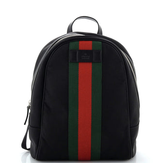 Gucci Web Zip Backpack (Outlet) Techno Canvas Medium