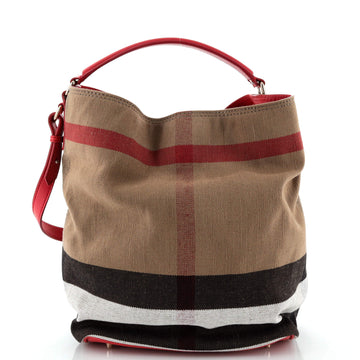 Burberry Ashby Bag House Check Canvas Medium