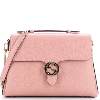 Gucci Interlocking Top Handle Bag (Outlet) Leather Medium