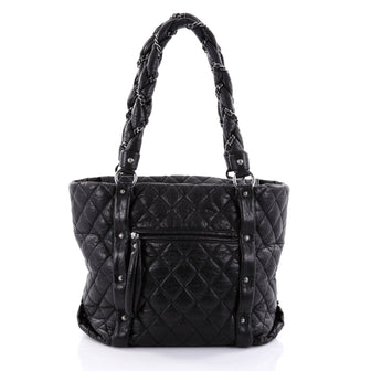 Chanel Ligne Lady Braid Tote Quilted Leather Medium Black 2597901