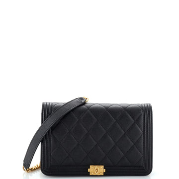 Chanel Boy Wallet on Chain Quilted Caviar